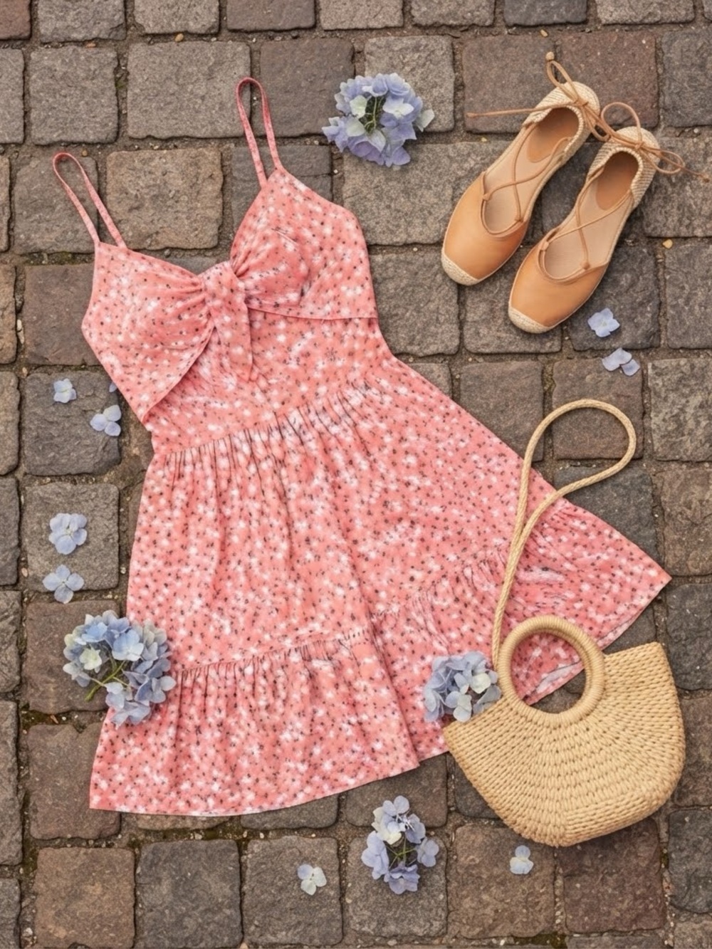 BNWT SO - Pink Floral Mini Dress with Ruffle Hem